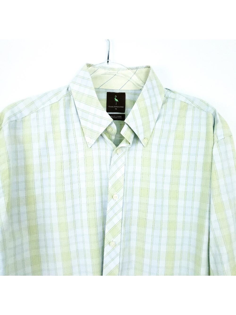 TailorByrd Blue Green Plaid Button Down Shirt XL